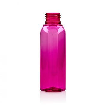 100 ml fles Basic Round PET roze 24.410